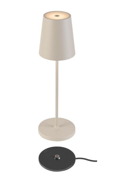 VINOLINA TWO, Tischleuchte, Akku, IP65, 2200/2700/3000 K, TOUCH, beige
