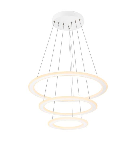 ONE FLAT, Pendelleuchte, triple, 300 cm, 2700/3000 K, DALI 2, Touch, weiß