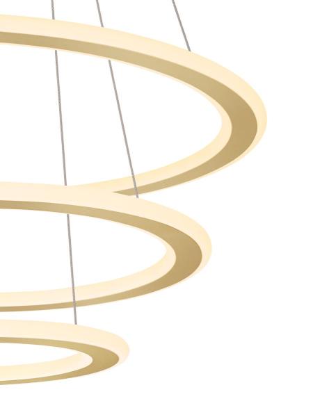 ONE FLAT, Pendelleuchte, triple, 300 cm, 2700/3000 K, DALI 2, Touch, messing