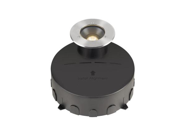 DASAR® M, Bodeneinbauleuchte, runde Abdeckung, 24°, 3000 K, incl. DALI-Treiber, edelstahl