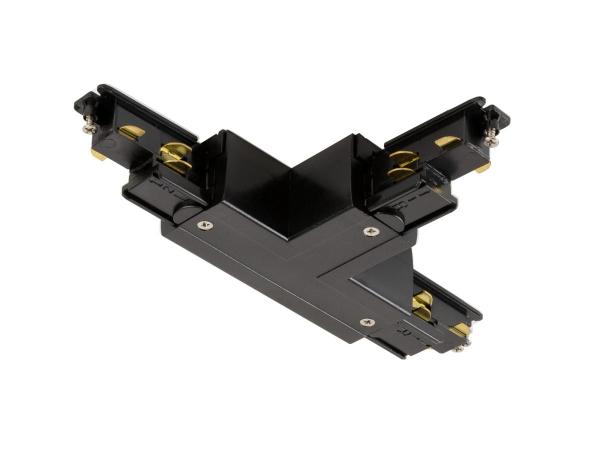 S-TRACK T-Verbinder, verstellbar, links, mit Einspeisemöglichkeit, DALI, PHASE, schwarz