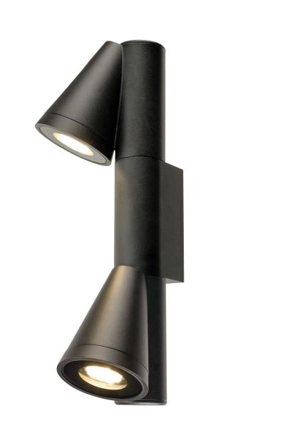 T-TUBE, Wandaufbauleuchte, GU10, double, IP65, max. 10 W, schwarz