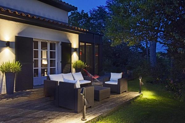 T-TUBE 70 POLE, Outdoor Stehleuchte, GU10, double, Sensor, IP44, max. 10 W, schwarz