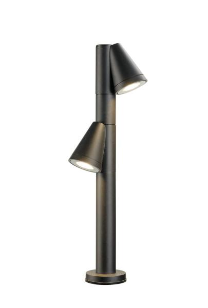 T-TUBE 70 POLE, Outdoor Stehleuchte, GU10, double, IP65, max. 10 W, schwarz