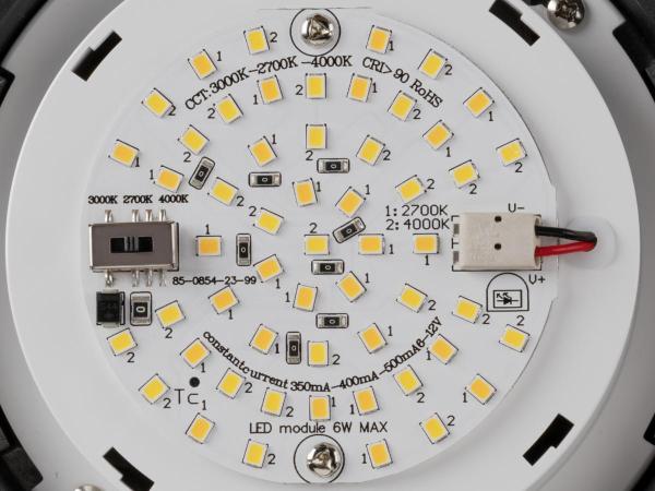 CYFT WAVE, Wand- und Deckenaufbauleuchte, 2700/3000/4000 K, 6,5 W, PHASE, schwarz / klar