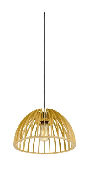 WUD, Pendelleuchte, E27, half round, offenes Kabelende, 1 x max. 60 W, schwarz