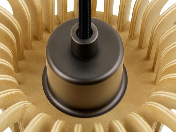 WUD, Pendelleuchte, E27, half round, offenes Kabelende, 1 x max. 60 W, schwarz