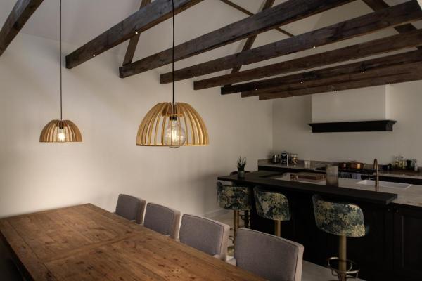 WUD, Pendelleuchte, E27, half round, offenes Kabelende, 1 x max. 60 W, schwarz