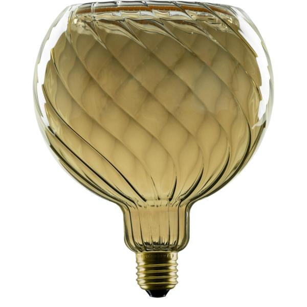 LED Floating Globe 150 twisted, LED-Leuchtmittel, smokey grey, E27, PHASE, 6 W, 1900 K