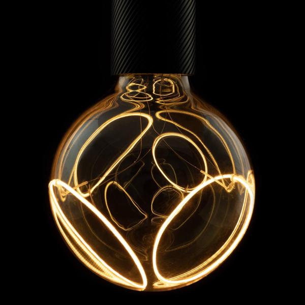 LED Globe 125 2x slanting Soft Curve, LED-Leuchtmittel, smokey, E27, PHASE, 6 W, 1900 K