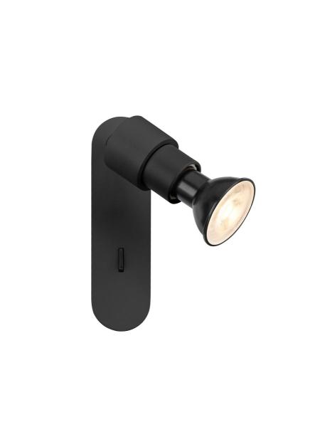 PURI 2.0 Basic, Wand- und Deckenaufbauleuchte, Schalter, rund, 1x max. 6 W GU10, schwarz