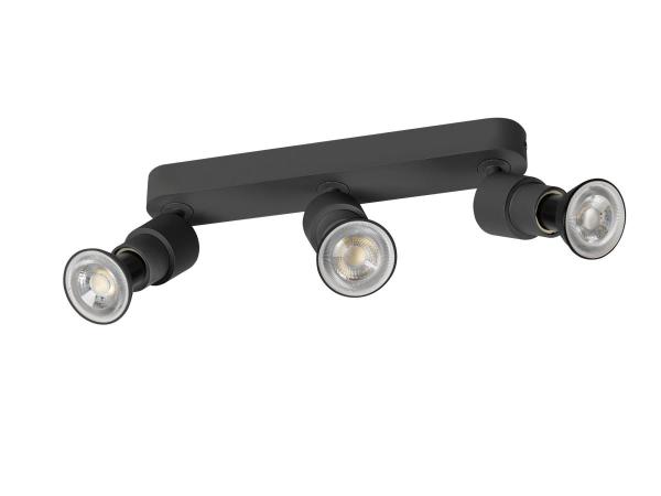 PURI 2.0 Basic, Wand- und Deckenaufbauleuchte, long, rund, 3 x max. 6 W GU10, schwarz