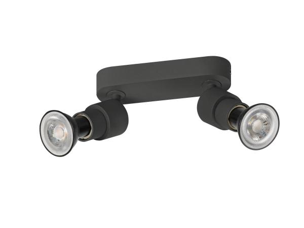 PURI 2.0 Basic, Wand- und Deckenaufbauleuchte, 2 x max. 6 W GU10, schwarz