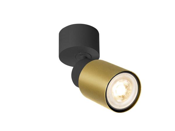 PURI 2.0 Tube, Wand- und Deckenaufbauleuchte, 1x max. 6 W GU10, schwarz / gold