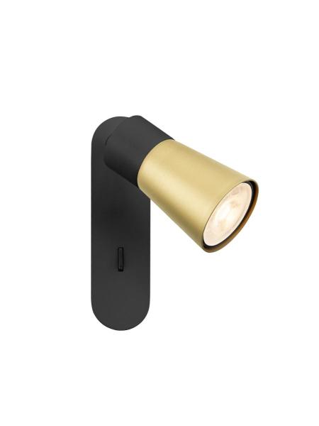 PURI 2.0 Cone, Wand- und Deckenaufbauleuchte, Schalter, rechteckig, 1x max. 6 W GU10, schwarz / gold