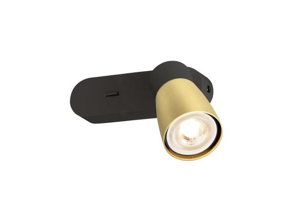 PURI 2.0 Dome, Wand- und Deckenaufbauleuchte, Schalter, rechteckig, 1x max. 6 W GU10, schwarz / gold