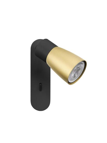 PURI 2.0 Dome, Wand- und Deckenaufbauleuchte, Schalter, rechteckig, 1x max. 6 W GU10, schwarz / gold