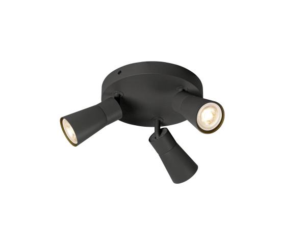 PURI 2.0 Cone, Wand- und Deckenaufbauleuchte, rund, 3 x max. 6 W GU10, schwarz