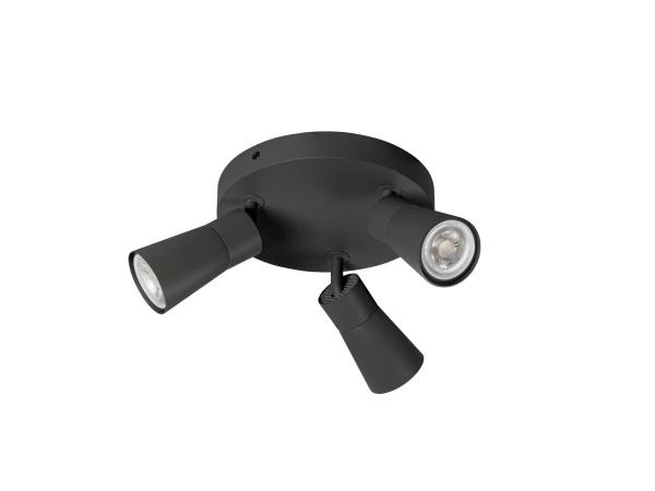 PURI 2.0 Cone, Wand- und Deckenaufbauleuchte, rund, 3 x max. 6 W GU10, schwarz