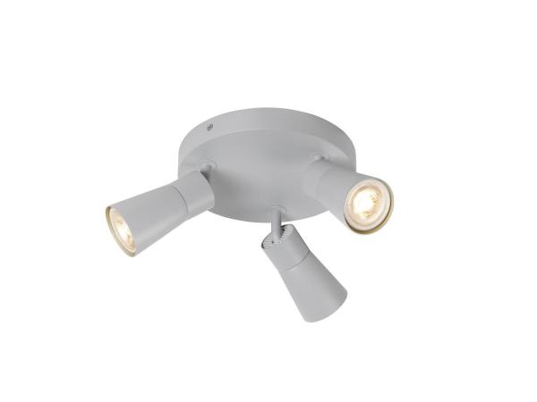 PURI 2.0 Cone, Wand- und Deckenaufbauleuchte, rund, 3 x max. 6 W GU10, grau