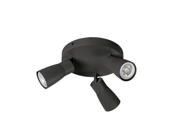 PURI 2.0 Dome, Wand- und Deckenaufbauleuchte, rund, 3 x max. 6 W GU10, schwarz