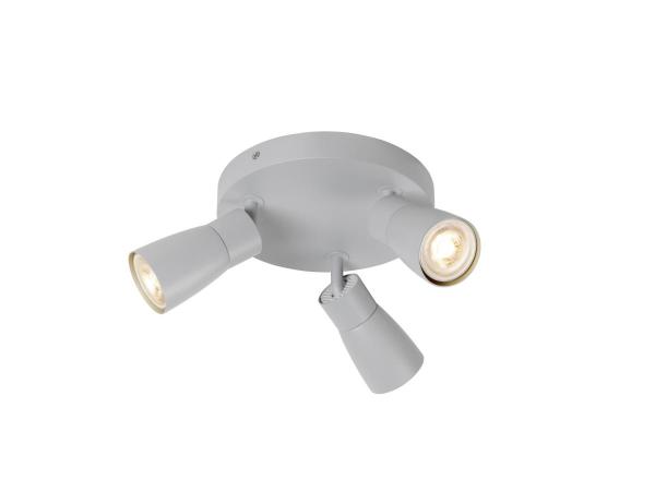 PURI 2.0 Dome, Wand- und Deckenaufbauleuchte, rund, 3 x max. 6 W GU10, grau