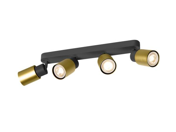 PURI 2.0 Tube, Wand- und Deckenaufbauleuchte, long, 4 x max. 6 W GU10, schwarz / gold