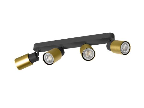 PURI 2.0 Tube, Wand- und Deckenaufbauleuchte, long, 4 x max. 6 W GU10, schwarz / gold