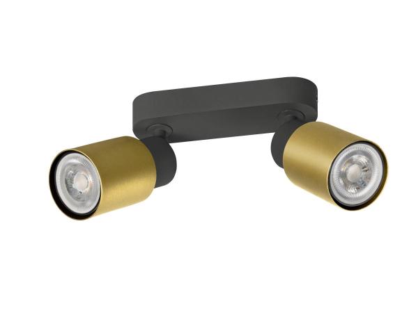 PURI 2.0 Tube, Wand- und Deckenaufbauleuchte, long, 2 x max. 6 W GU10, schwarz / gold