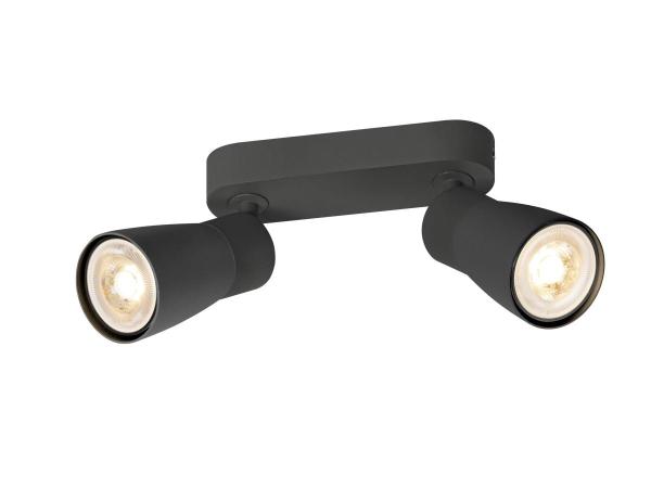 PURI 2.0 Dome, Wand- und Deckenaufbauleuchte, long, 2 x max. 6 W GU10, schwarz