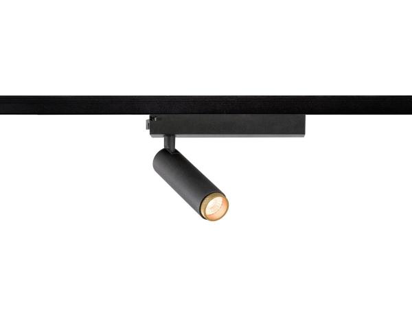 GRIP! S, 1~ Spot, zylindrisch, 2000-3000 K, 11 W, Dim-to-Warm, PHASE, 29°, schwarz / gold