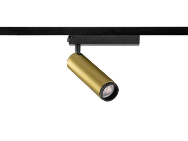 GRIP! M, 1~ Spot, zylindrisch, 2000-3000 K, 15 W, Dim-to-Warm, PHASE, 42°, gold / schwarz