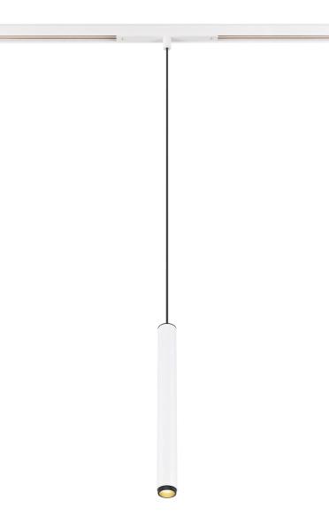 GRIP! S, 48V Pendelleuchte, Pendellänge 200 cm, 2000-3000 K, 29°, DALI, Dim-to-Warm, weiß / schwarz