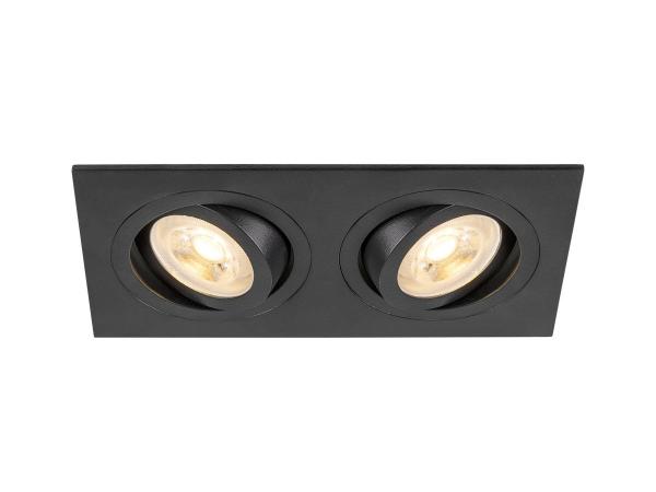 NEW TRIA® 155, Deckeneinbauleuchte, quadratisch, 2 x GU10, zweiflammig, schwarz