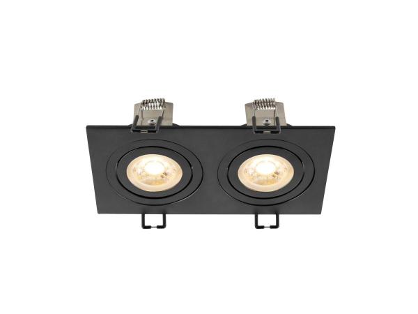 NEW TRIA® 155, Deckeneinbauleuchte, quadratisch, 2 x GU10, zweiflammig, schwarz