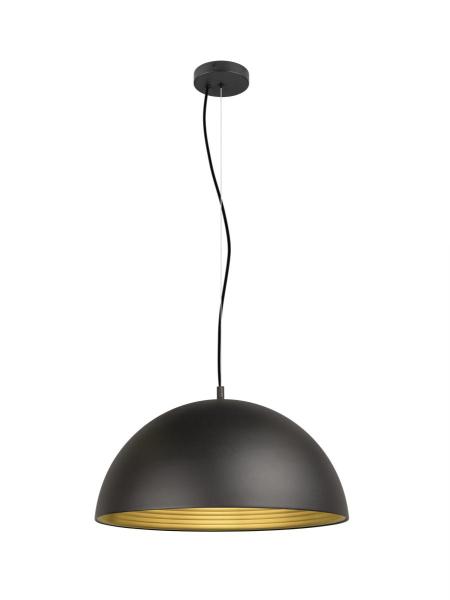 FORCHINI M 50, Pendelleuchte, E27, Pendellänge 150 cm, 1x max. 40 W, matt schwarz / matt gold