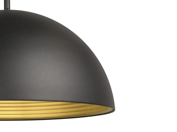 FORCHINI M 50, Pendelleuchte, E27, Pendellänge 150 cm, 1x max. 40 W, matt schwarz / matt gold