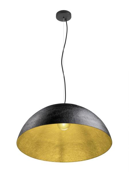 FORCHINI 70, Pendelleuchte, E27, Pendellänge 150 cm, 1x max. 40 W, matt schwarz / matt gold