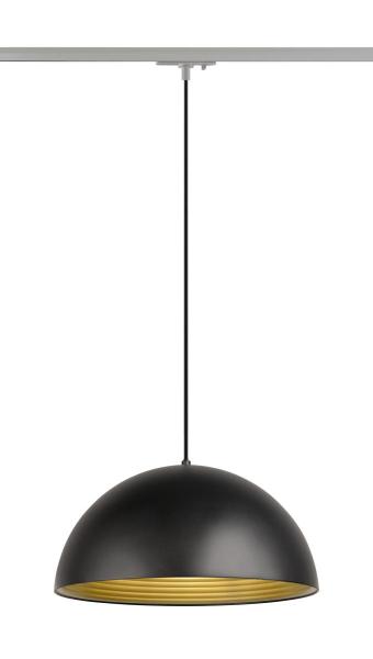 FORCHINI M 40 TRACK, 1~ Pendelleuchte, E27, Pendellänge 150 cm, Adapter silbergrau, 1x max. 40 W, matt schwarz / matt gold