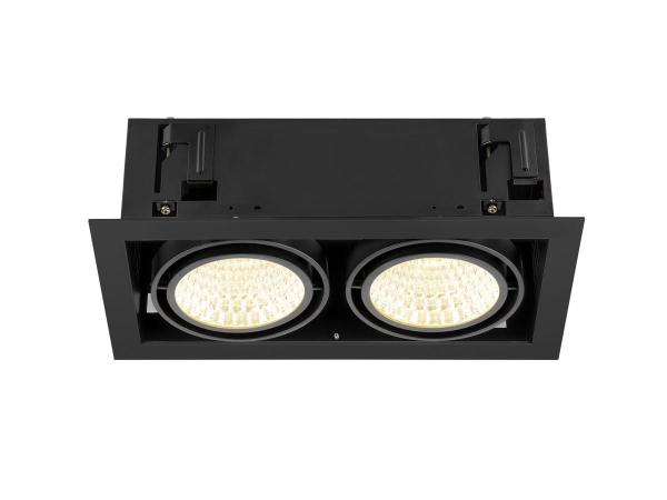 KADUX, Deckeneinbauleuchte, double, 3000 K, DALI 2, Touch, 30°, schwarz