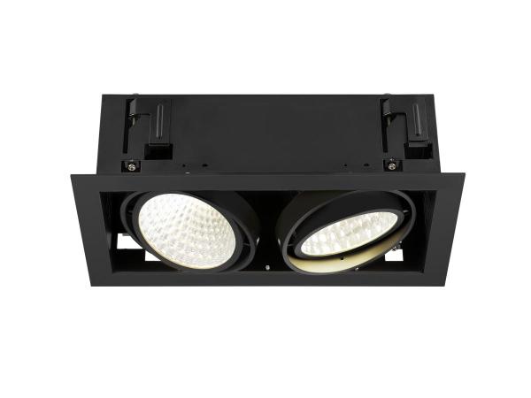 KADUX, Deckeneinbauleuchte, double, 4000 K, DALI 2, Touch, 30°, schwarz
