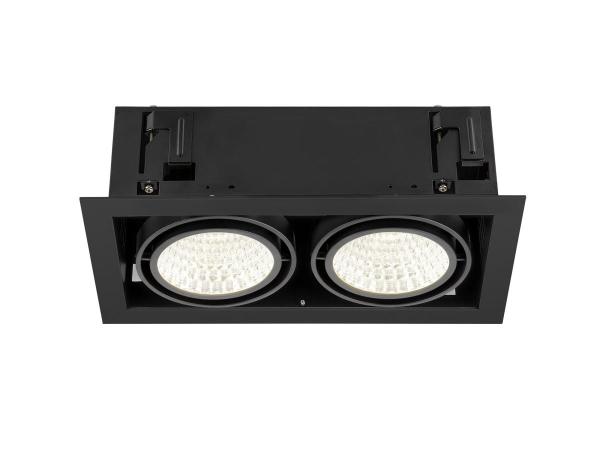 KADUX, Deckeneinbauleuchte, double, 4000 K, DALI 2, Touch, 30°, schwarz