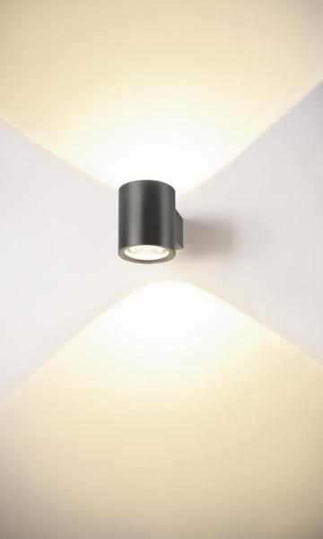 OCULUS, Wandaufbauleuchte, rund, 2000-3000 K, 15 W, Dim-to-Warm, PHASE, 100°, dunkel bronze