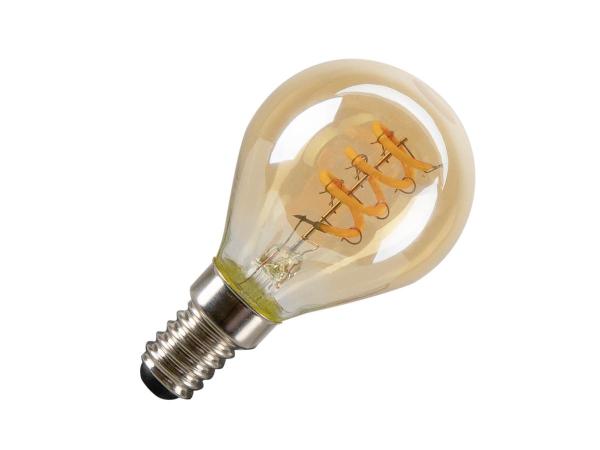 LED G45, LED-Leuchtmittel, gold, E14, PHASE, 2 W, 2200 K