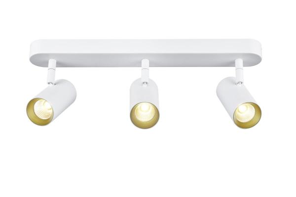 NOBLO®, Wand- und Deckenaufbauleuchte, triple, rund, 2000-3000 K, 22 W, Dim-to-Warm, PHASE, 36°, weiß