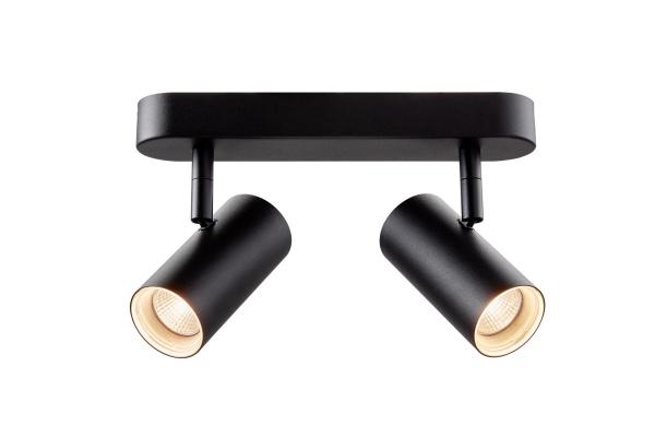 NOBLO®, Wand- und Deckenaufbauleuchte, double, rund, 2000-3000 K, 15 W, Dim-to-Warm, PHASE, 36°, schwarz