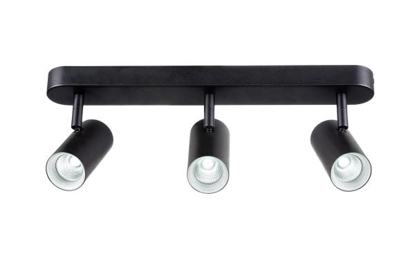 NOBLO®, Wand- und Deckenaufbauleuchte, triple, rund, 2000-3000 K, 22 W, Dim-to-Warm, PHASE, 36°, schwarz