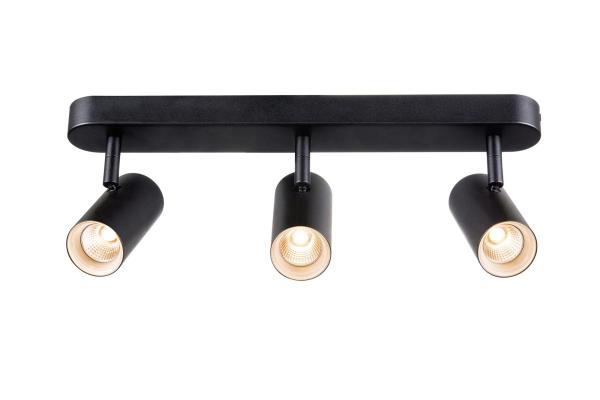 NOBLO®, Wand- und Deckenaufbauleuchte, triple, rund, 2000-3000 K, 22 W, Dim-to-Warm, PHASE, 36°, schwarz