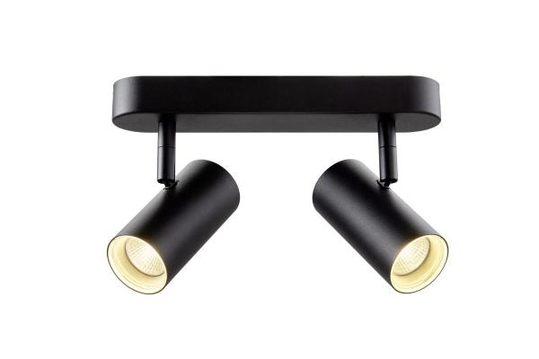 NOBLO®, Wand- und Deckenaufbauleuchte, double, rund, 3000 K, 12 W, PHASE, 32°, schwarz