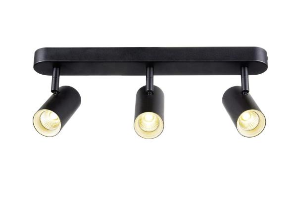 NOBLO®, Wand- und Deckenaufbauleuchte, triple, rund, 3000 K, 19 W, PHASE, 32°, schwarz